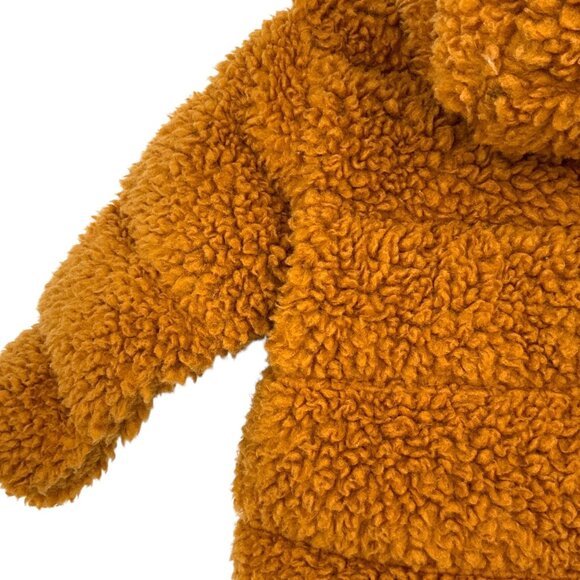 Patagonia Baby Hi Loft Parka Size 3T Brown Deep Pile Full Zip Hooded Teddy Bear - Picture 6 of 12